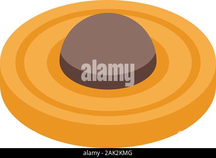 Food cookie icon, isometric style Stock Vector