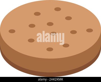 Biscuit cookie icon, isometric style Stock Vector