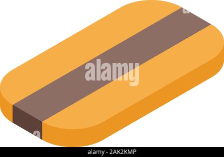 Sweet cookie icon, isometric style Stock Vector