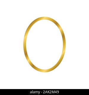 Gold shiny glowing vintage ellipse frame with shadows isolated on white ...