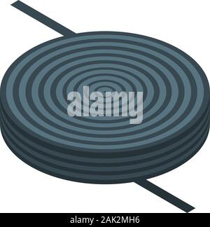 Spiral coil icon, isometric style Stock Vector