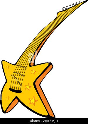 Guitar with stars Stock Vector