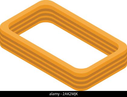 Cord coil icon, isometric style Stock Vector