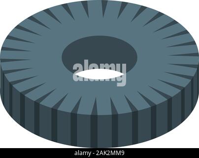 Magnetic spiral coil icon, isometric style Stock Vector