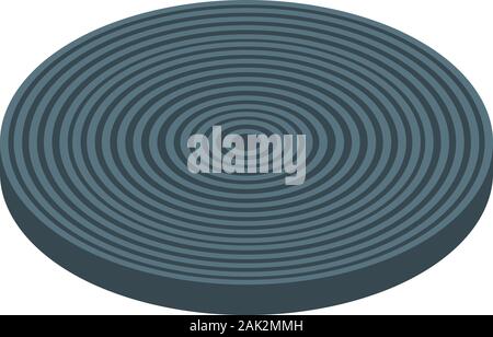 Electric spiral coil icon, isometric style Stock Vector