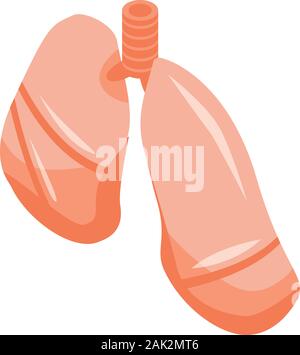 Lungs icon, isometric style Stock Vector
