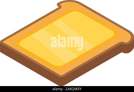 Butter bread icon, isometric style Stock Vector