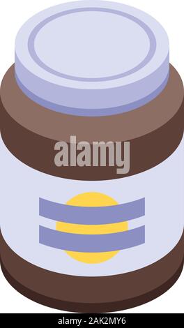 Butter jar icon, isometric style Stock Vector