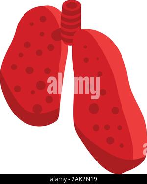 Cutted section lungs icon, isometric style Stock Vector