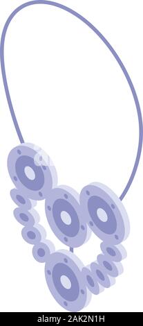 Beauty necklace icon, isometric style Stock Vector