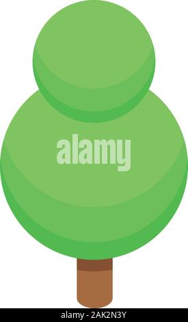 Round tree icon, isometric style Stock Vector