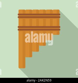 Pipe flute icon. Flat illustration of pipe flute vector icon for web design Stock Vector
