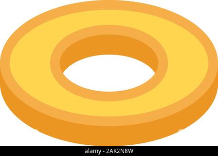 Round cookie icon, isometric style Stock Vector