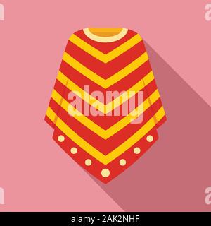 Peru clothes icon. Flat illustration of Peru clothes vector icon for web design Stock Vector
