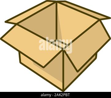 Empty cardboard box illustration for Nothing Day on January 16. Emptiness isolated color vector symbol. Stock Vector