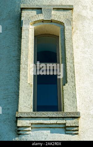 A Stairwell Window on the Yaquina Head Light Tower, Newport, Oregon Stock Photo