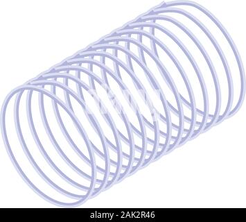Extend coil icon, isometric style Stock Vector