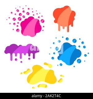 Set of splashes, spots and drops. Stock Vector
