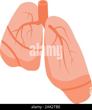 Human lungs icon, isometric style Stock Vector