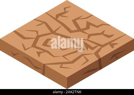 Drought ground icon, isometric style Stock Vector