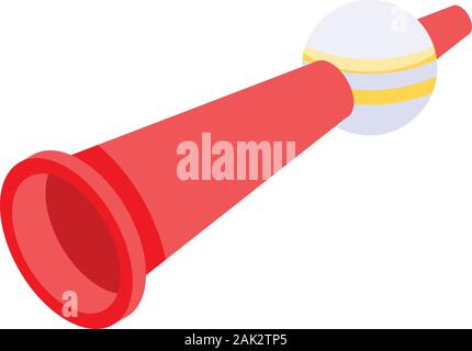 Soccer fan trumpet icon, isometric style Stock Vector