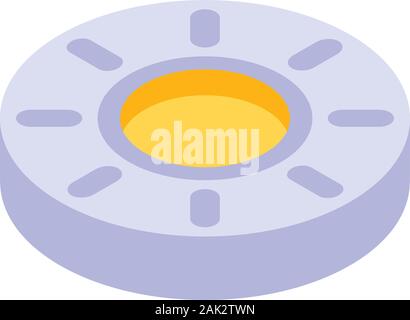 Snack cookie icon, isometric style Stock Vector