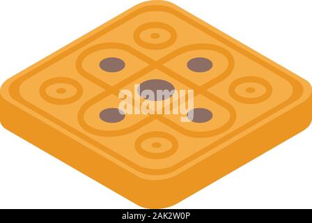Cereal cookie icon, isometric style Stock Vector