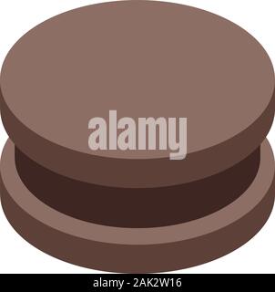 Chocolate cookie icon, isometric style Stock Vector