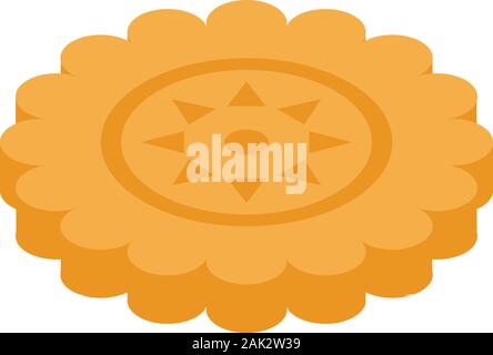 Floral cookie icon, isometric style Stock Vector