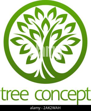 Tree Circular Concept Icon Design Stock Vector