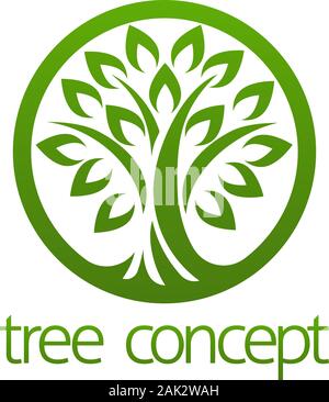 Tree Circular Concept Icon Design Stock Vector