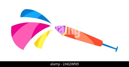 Illustration of Happy Holi water gun with paint. Stock Vector