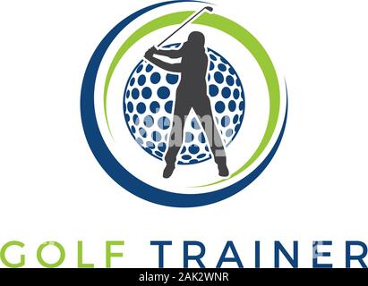 Golf trainer logo inspirations, golf logo idea Stock Vector