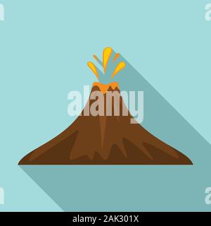 Peru volcano icon. Flat illustration of Peru volcano vector icon for web design Stock Vector