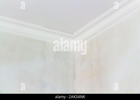 The texture of unpainted concrete walls during the repair. Stock Photo