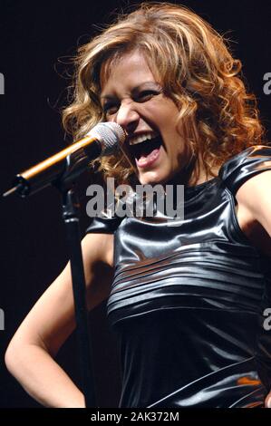 Milan Italy  19 November 2007 , Live concert of Irene Grandi at the Smeraldo Theater : The singer Irene Grandi during the concert Stock Photo