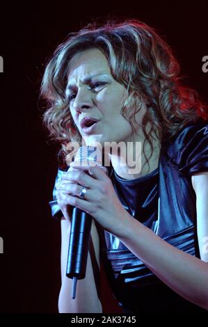 Milan Italy  19 November 2007 , Live concert of Irene Grandi at the Smeraldo Theater : The singer Irene Grandi during the concert Stock Photo