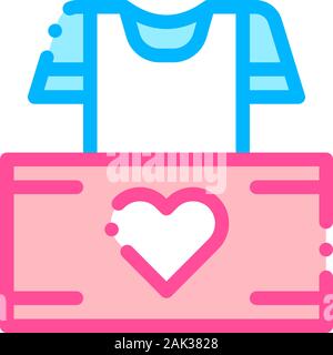 Volunteers Support Thing Box Vector Thin Line Icon Stock Vector