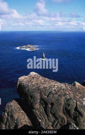 Orongo Rocks Petroglyphs on rocks, Orongo, Easter Island, Valparaiso Region, Chile ...