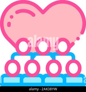 Volunteers Support Love Vector Thin Line Icon Stock Vector