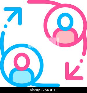 Volunteers Support Person Vector Thin Line Icon Stock Vector