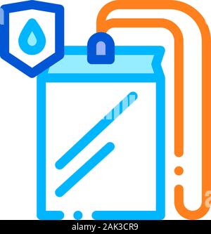 Waterproof Material Thing Cover Vector Line Icon Stock Vector