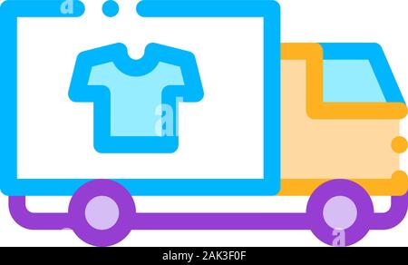 Laundry Service Delivery Vector Thin Line Icon Stock Vector
