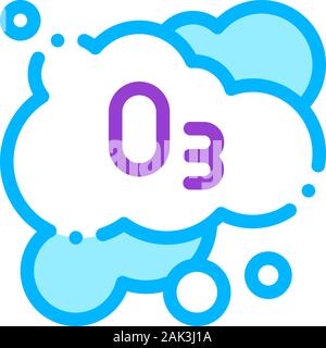 Laundry Service Ozon Foam Vector Thin Line Icon Stock Vector