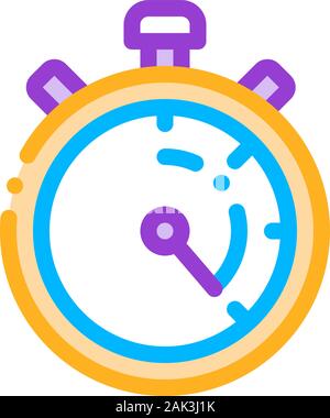Laundry Service Stop Watch Vector Thin Line Icon Stock Vector