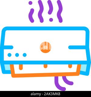 Broken Office Conditioner Vector Thin Line Icon Stock Vector