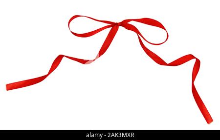 close up of curved satin red ribbons on red background Stock Photo by  LightFieldStudios