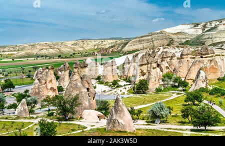 Fairy Chimney rock formations in Cappadocia, Turkey Stock Photo