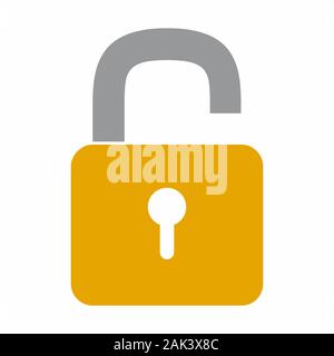 A colorful Padlock icon illustration isolated on white background Stock Vector