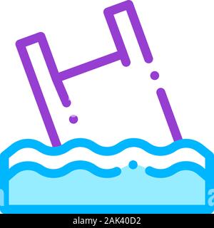 Bag Junk Flotsam In Ocean Vector Thin Line Icon Stock Vector